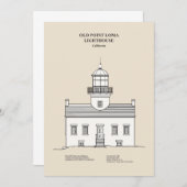 Old Point Loma Light house - California - SBD サンキューカード (正面/裏面)