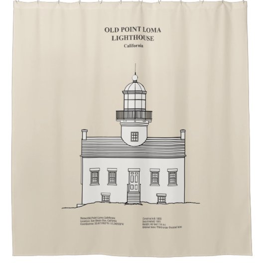 Old Point Loma Light house - California - SBD シャワーカーテン (正面)