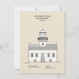 Old Point Loma Light house - California - SBD ノートカード