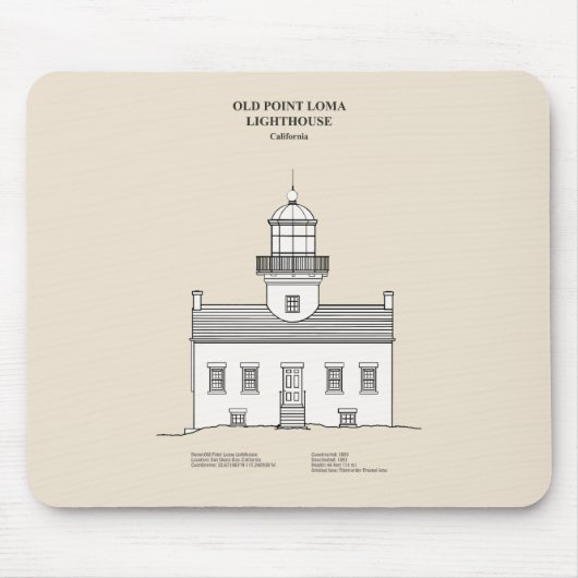 Old Point Loma Light house - California - SBD マウスパッド (正面)