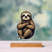 Old Print Sloth Art Vintage Graphic 2 アクリルサイン (ニュートラル)