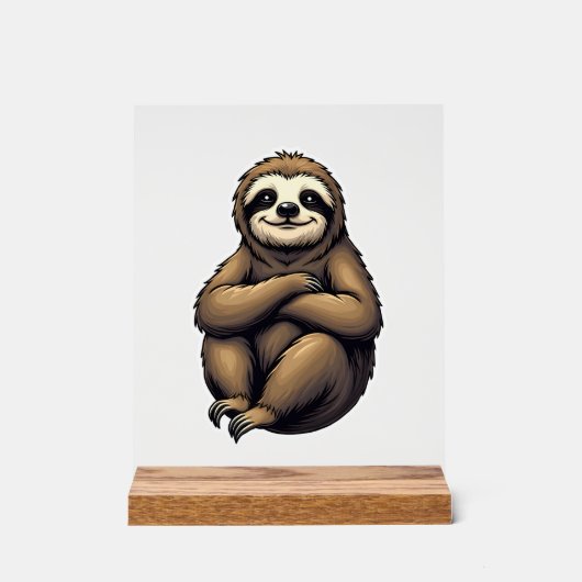 Old Print Sloth Art Vintage Graphic 2 アクリルサイン (正面)