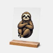 Old Print Sloth Art Vintage Graphic 2 アクリルサイン (傾斜)