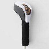 Old Print Sloth Art Vintage Graphic 2 ゴルフヘッドカバー (アングル)