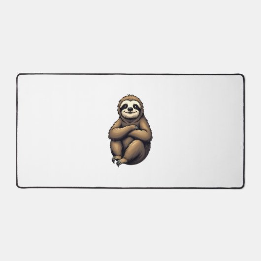 Old Print Sloth Art Vintage Graphic 2 デスクマット (正面)