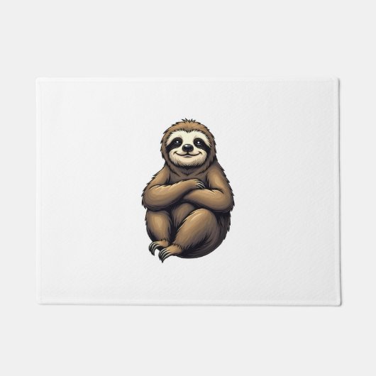 Old Print Sloth Art Vintage Graphic 2 ドアマット (正面)