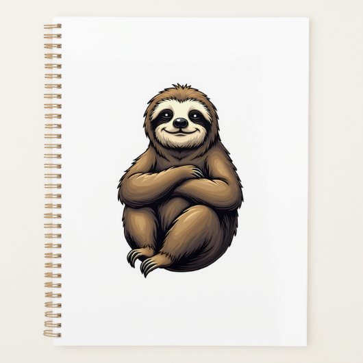 Old Print Sloth Art Vintage Graphic 2 プランナー手帳 (正面)