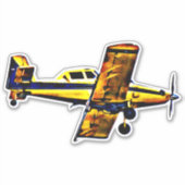 Old Prop Airplaneアートステッカー シール (正面)