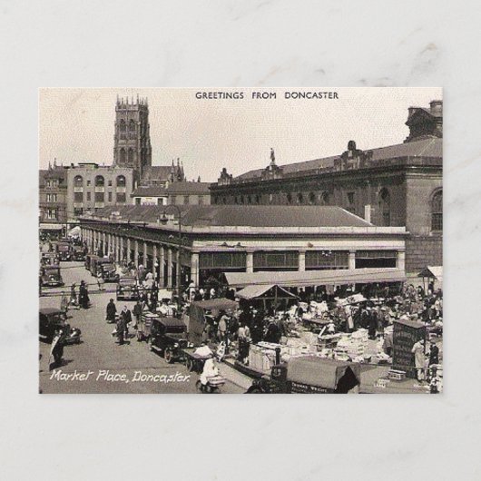 Old Pustcard - Market Place、Doncaster、Yorkshire ポストカード (正面)