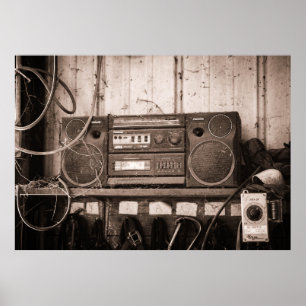 Old Radio Retro Poster ポスター