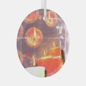 Old red candles ガラスオーナメント (正面右)