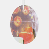 Old red candles ガラスオーナメント (正面左)