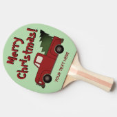 Old red chevy truck and Christmas tree custom 卓球ラケット (横)