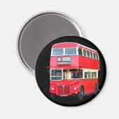 Old red London bus from around 1950 マグネット (正面/裏面)