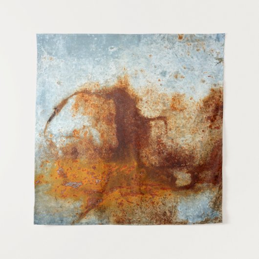 Old rusted steel plate, old zinc plate texture an タペストリー (正面)