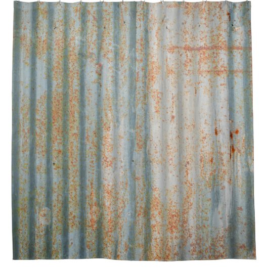 Old rusty steel wall. Old rusty steel wall texture シャワーカーテン (正面)