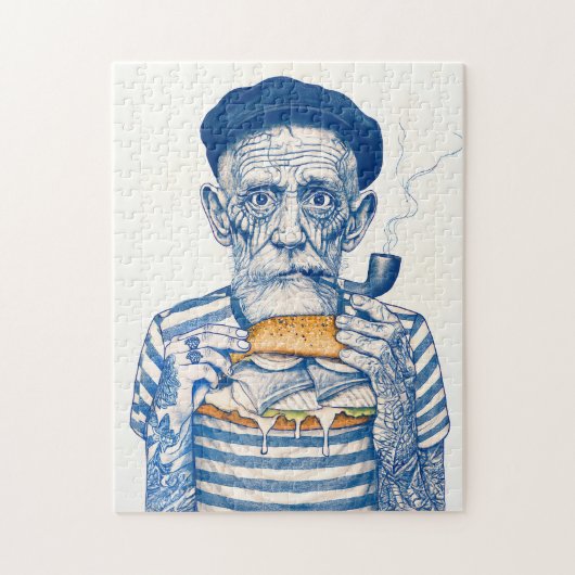 Old Sailor Eating Sandwich ジグソーパズル (縦)