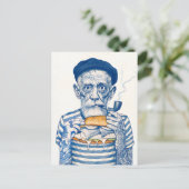 Old Sailor Eating Sandwich ポストカード (スタンド正面)