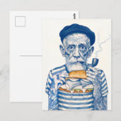 Old Sailor Eating Sandwich ポストカード (正面/裏面)