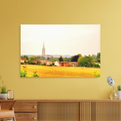 Old Salisbury Cathedral, Salisbury, Wiltshire, UK キャンバスプリント (インサイチュ (リビング))