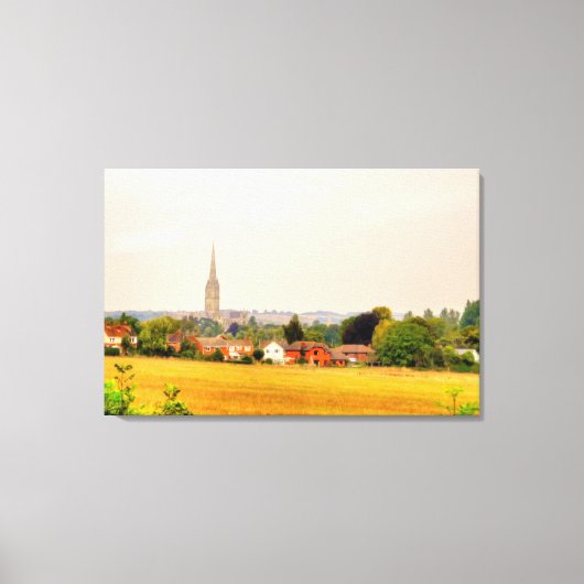 Old Salisbury Cathedral, Salisbury, Wiltshire, UK キャンバスプリント (正面)