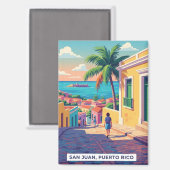 Old San Juan Puerto Rico Travel マグネット (正面/裏面)