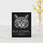 Old Scchool Cult Funny Cat For Cool People And - F カード (黄色い花)