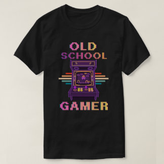 Old School Gamer Retro Arcade Neon Tシャツ