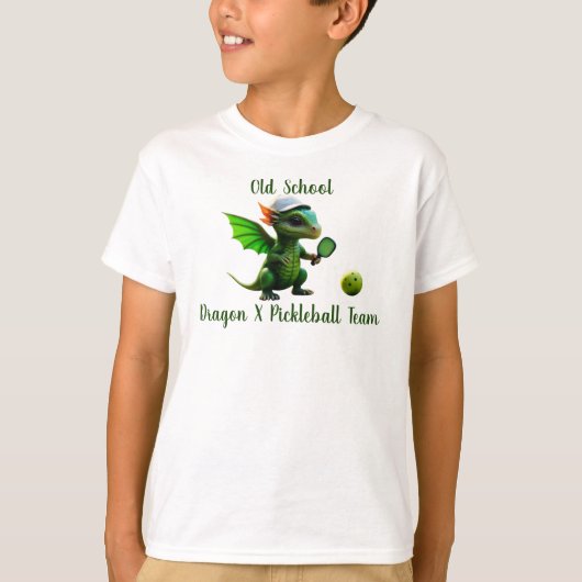 Old School Kids Dragon X Pickleball Team Tshirts Tシャツ (正面)