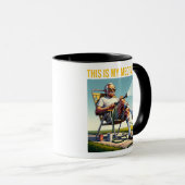 Old School Man Watering Lawn Tee マグカップ (正面右)