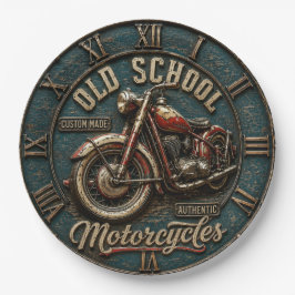 Old School Motorcycle Vintage Chopper Garage ペーパープレート