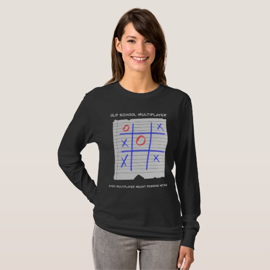 Old School Multiplayer Tic Tac Toe Nostalgic Tシャツ (正面フル)