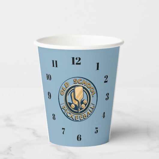 Old School Pickleball  clock paper caps 紙コップ (正面)