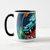 Old School Pickleball Dragon blue mug マグカップ (左)