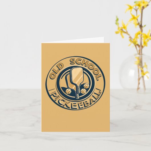 Old School Pickleball Paddle カード (黄色い花)