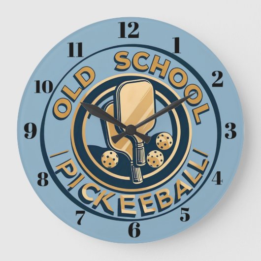 Old School Pickleball Wall clock ラージ壁時計 (正面)