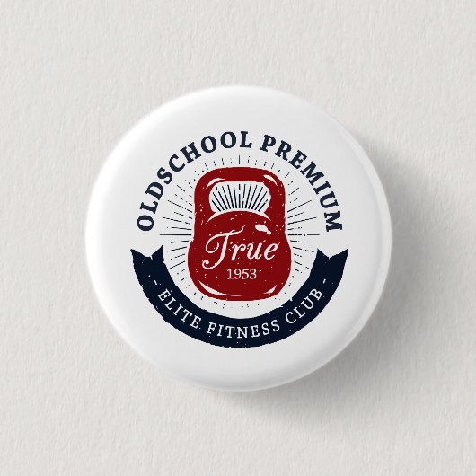 Old School Premium True 1953 Elite Fitness Club 缶バッジ (正面)