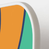 Old School Retro Circle Rainbow with Name ピックルボールラケット (左詳細)