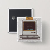 Old School Rules Retro Computer Game Over 缶バッジ (正面&裏面)