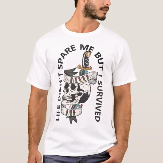 old school tattoo never die crane dague transperce tシャツ (正面)