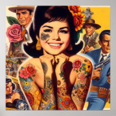 Old School Tattooed Girl ポスター (正面)