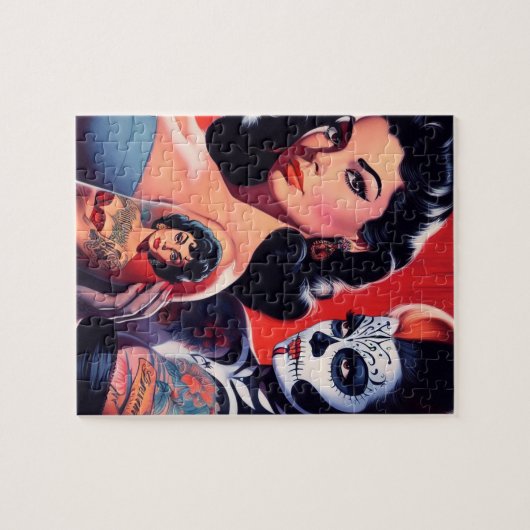 Old School Tattooed Pin-ups ジグソーパズル (横)