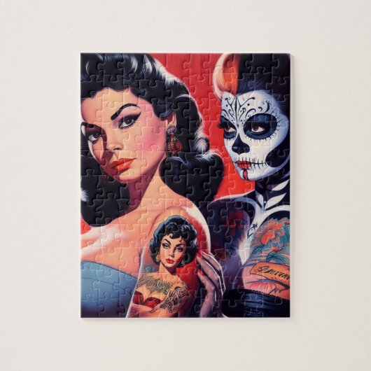 Old School Tattooed Pin-ups ジグソーパズル (縦)