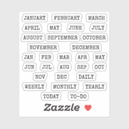 Old Script Monthly  Index Tabs Tab Binder Divider シール