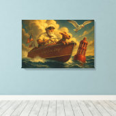 Old Sea Dogs: a sailor and his trusty canine キャンバスプリント (インサイチュ (ウッドフロア))