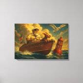 Old Sea Dogs: a sailor and his trusty canine キャンバスプリント (正面)