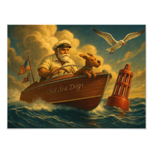 Old Sea Dogs: a sailor and his trusty canine フォトプリント (正面)