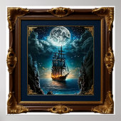Old Ship Under the Moon ポスター (正面)