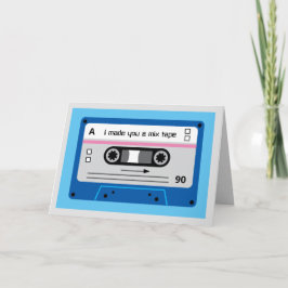 Old Skool Dark Blue Cassette Mix Tape Greetings カード