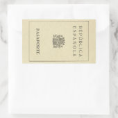 Old Spanish Republic passport (sepia paper) 長方形シール (バッグ)